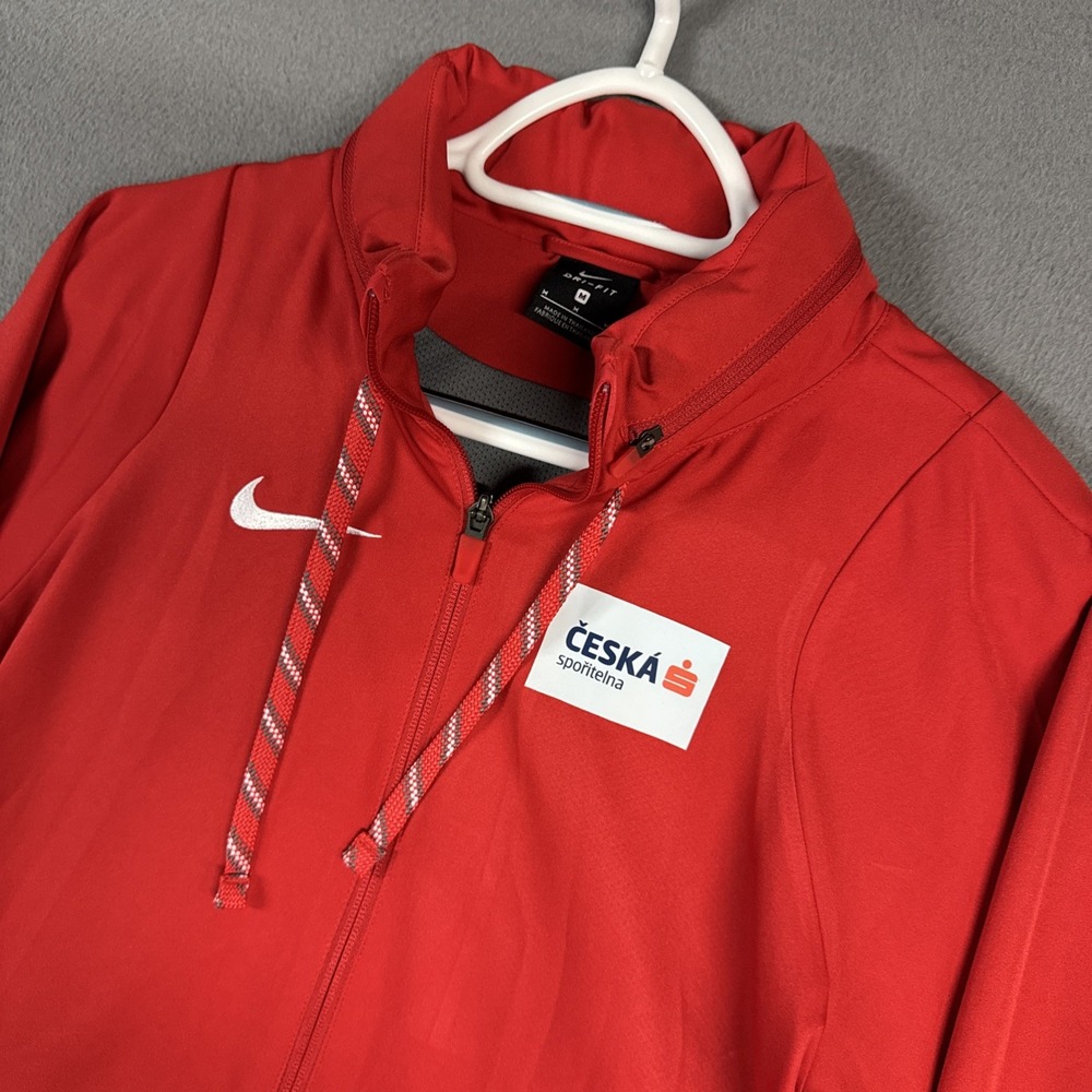 Nike Team Training Jacket Womens Medium Red Czech Republic Ceska Full Zip Sports